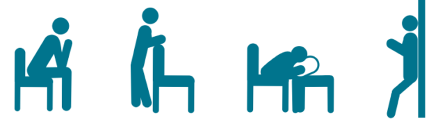 Positions of ease to help with breathlessness