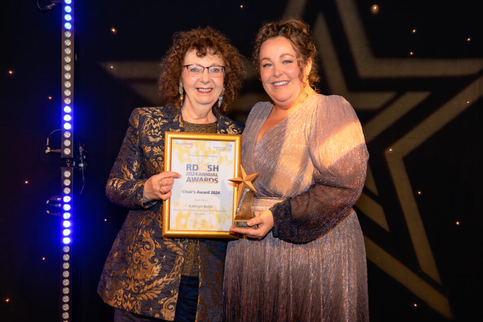 Person being presented award