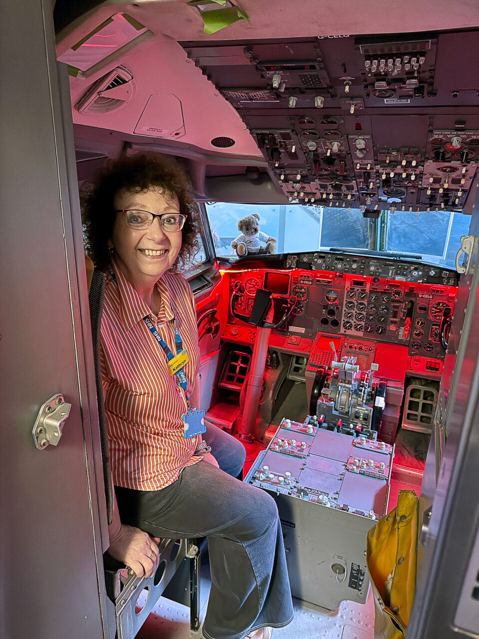 Person inside aircraft cockpit