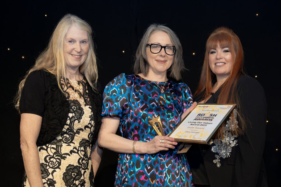 Katie Ackroyd with award